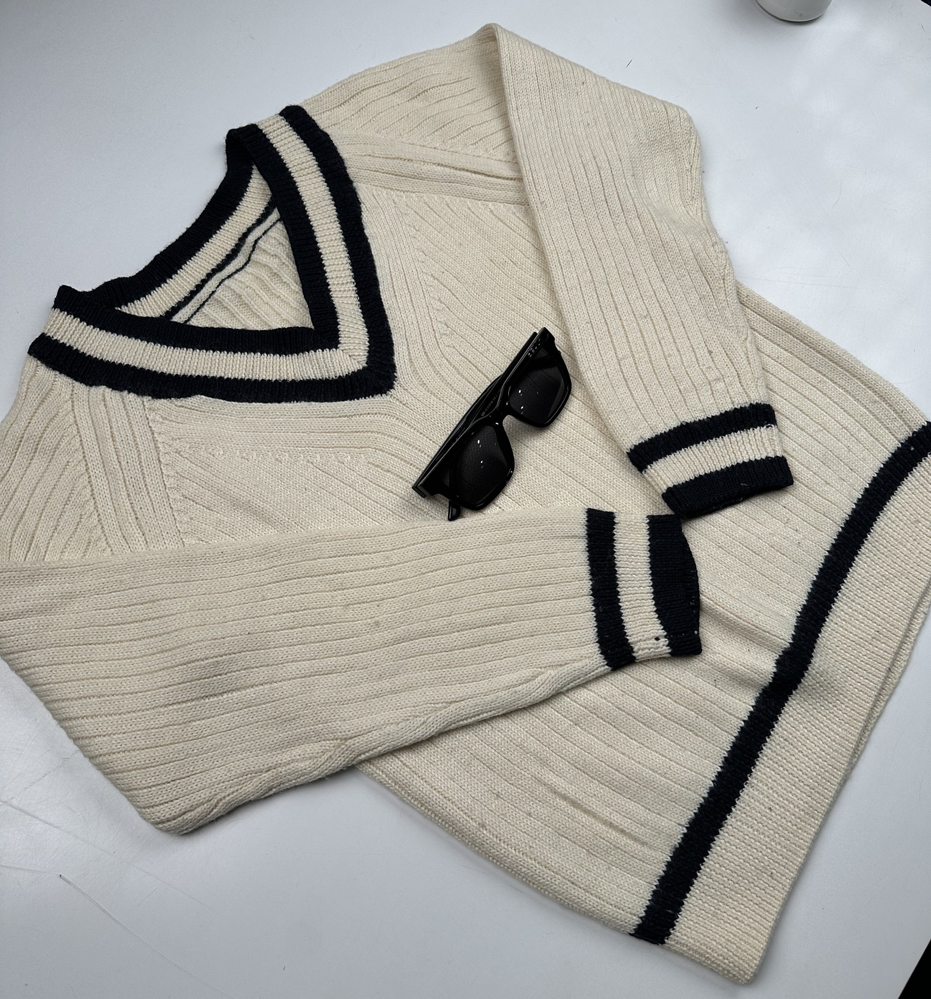 THE VARSITY STRIPE CRICKET SWEATER