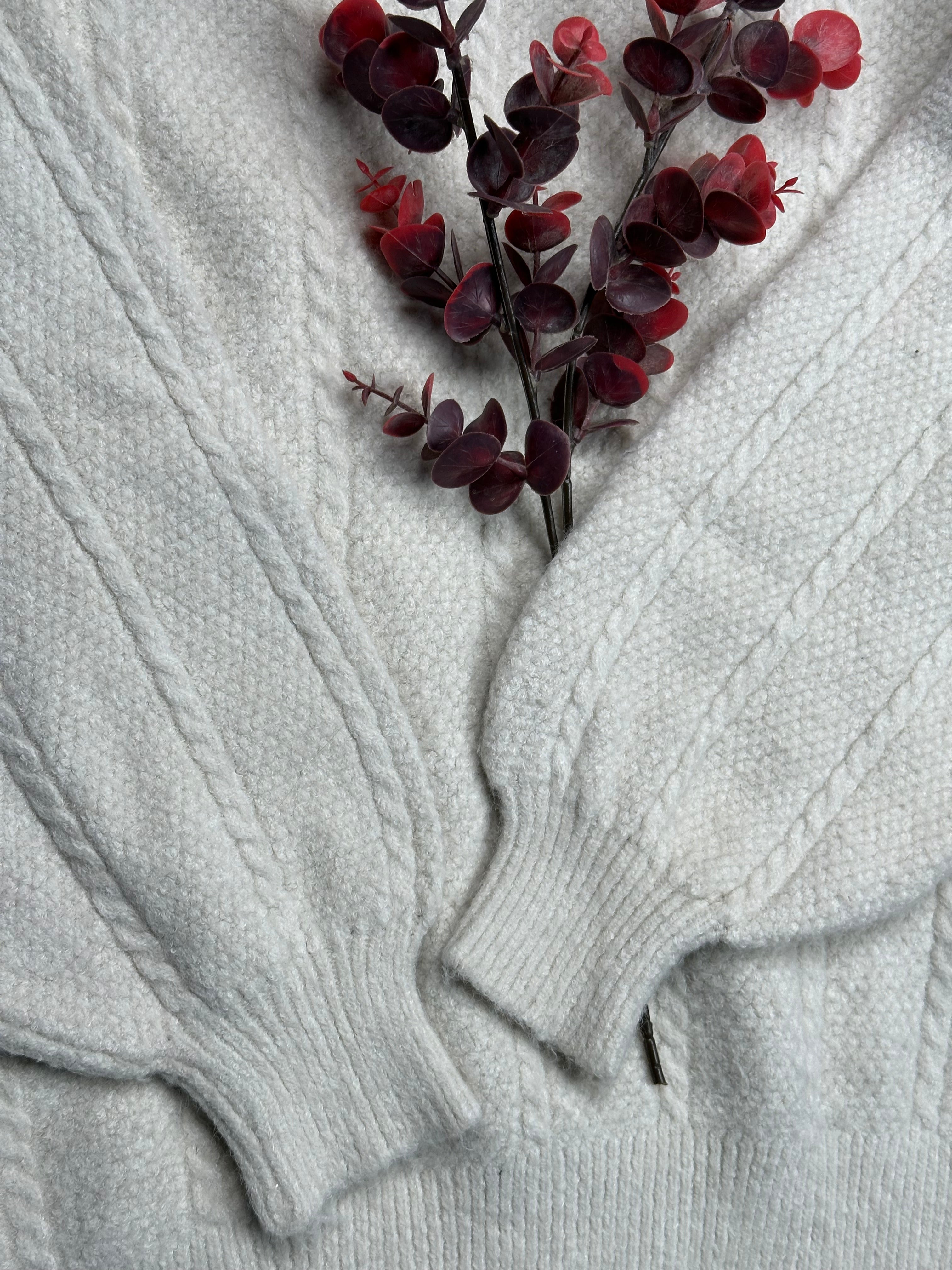 COZY MOCK NECK TEXTURE KNIT PULLOVER