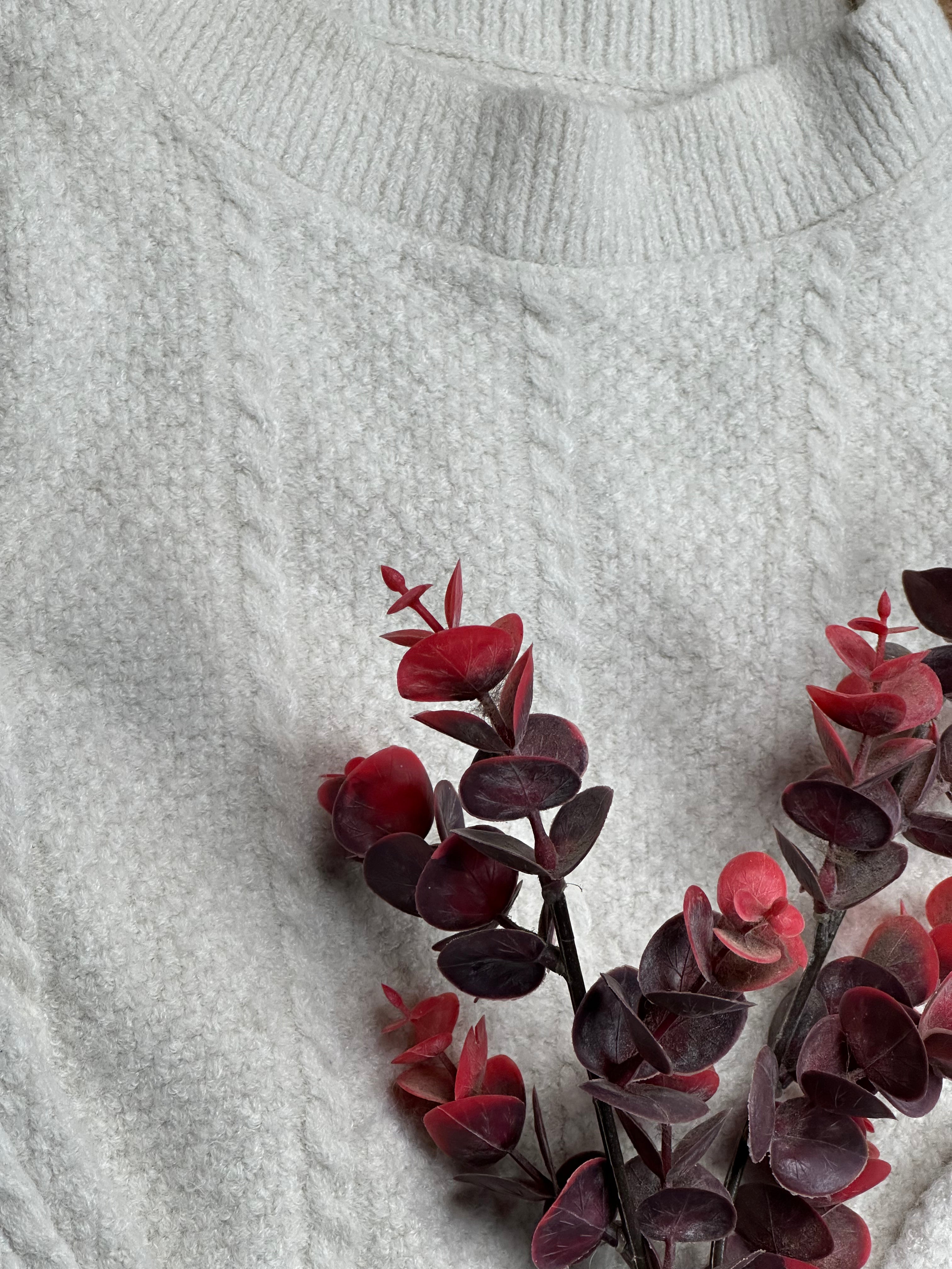 COZY MOCK NECK TEXTURE KNIT PULLOVER